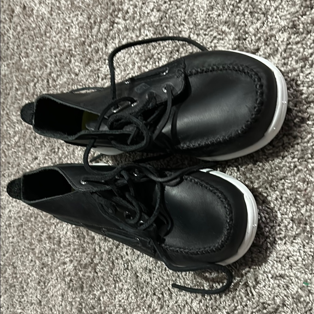 Black Leather Sperry Men's Shoes